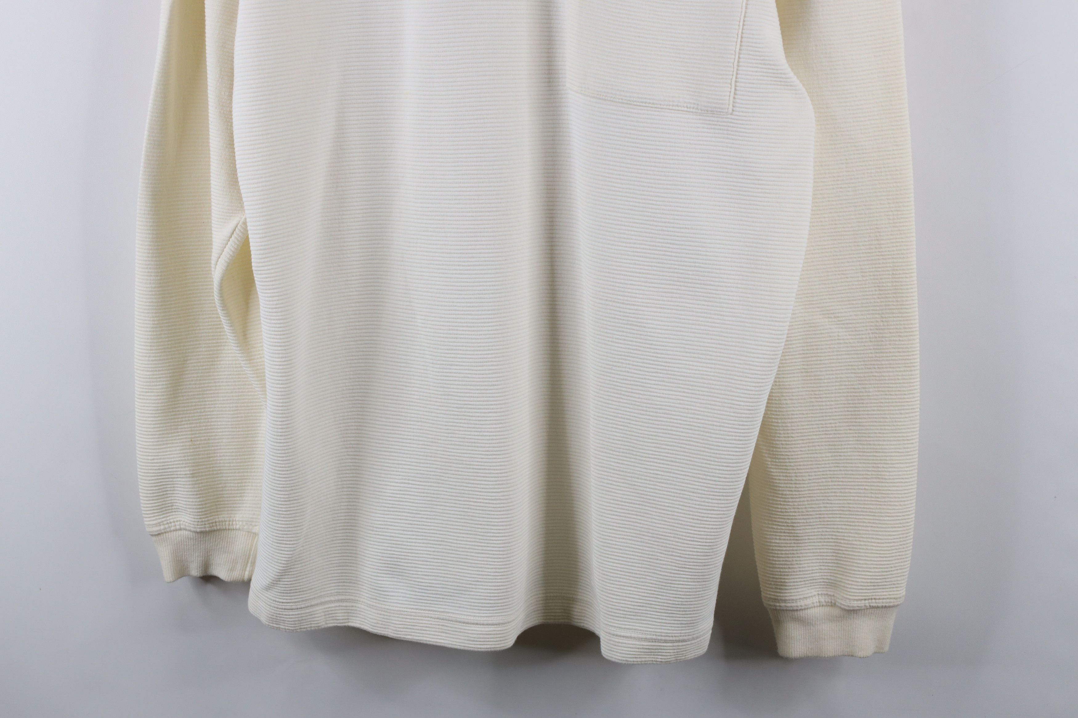 Vintage Vintage 90s Streetwear Long Sleeve Rugby Polo Shirt Cream Size US M / EU 48-50 / 2 - 3 Thumbnail