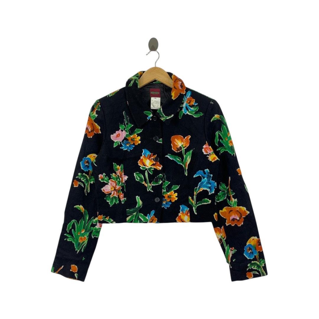Kenzo KENZO PARIS France Brand Flowers Drawings Short Coat Size S / US 4 / IT 40 - 1 Thumbnail