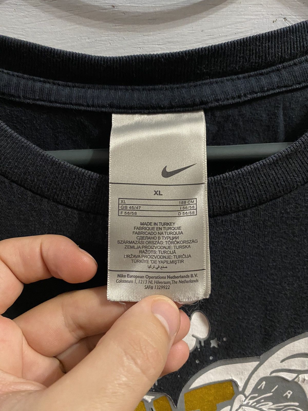 Nike Rare Vintage T-Shirt Nike Big Logo Drill Y2K style. Size US XL / EU 56 / 4 - 5 Thumbnail