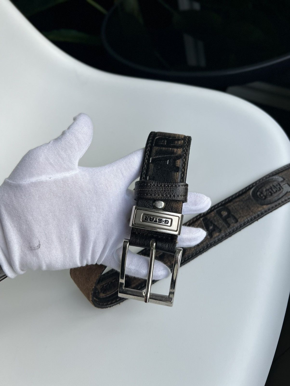 G-Star G-STAR Leather Belt – Distressed Black – Size ~XL (119.5 cm) Size ONE SIZE - 4 Thumbnail