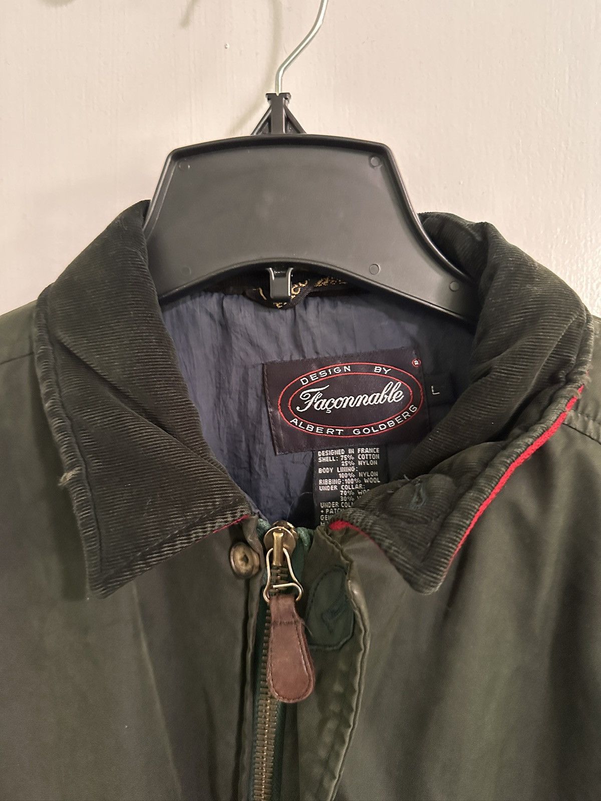 Faconnable Olive Green Bomber Jacket Size US L / EU 52-54 / 3 - 4 Thumbnail
