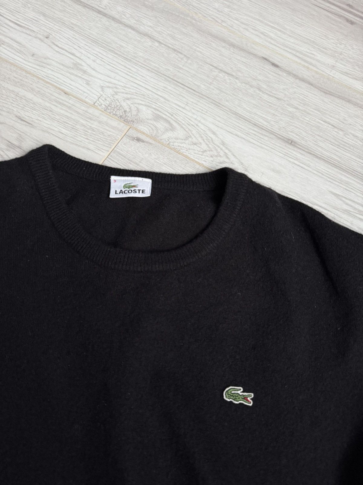 Lacoste × Vintage Vintage Lacoste sweater black wool crewneck 90’s Size US XL / EU 56 / 4 - 3 Thumbnail