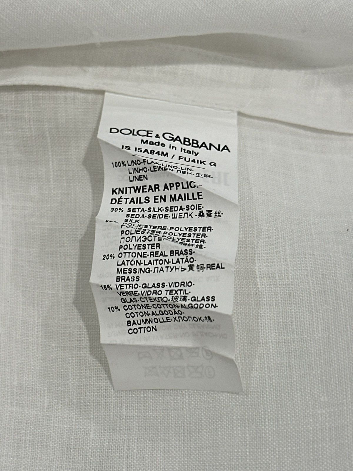 Dolce & Gabbana Dolce & Gabbana Casual White Linen Short Sleeve Size US L / EU 52-54 / 3 - 5 Thumbnail