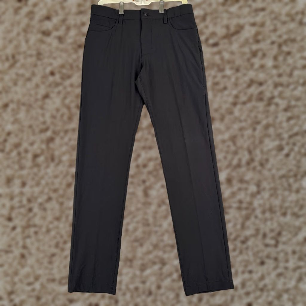Van Heusen Pants Men 30 Black Slim Tech Pant Flex Polyester Blend Golf  Workwear Chino Straight