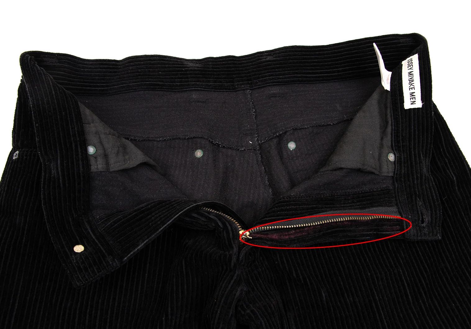 Issey Miyake Corduroy Straight Pants in Black, Size XL Size US 38 / EU 54 - 7 Thumbnail