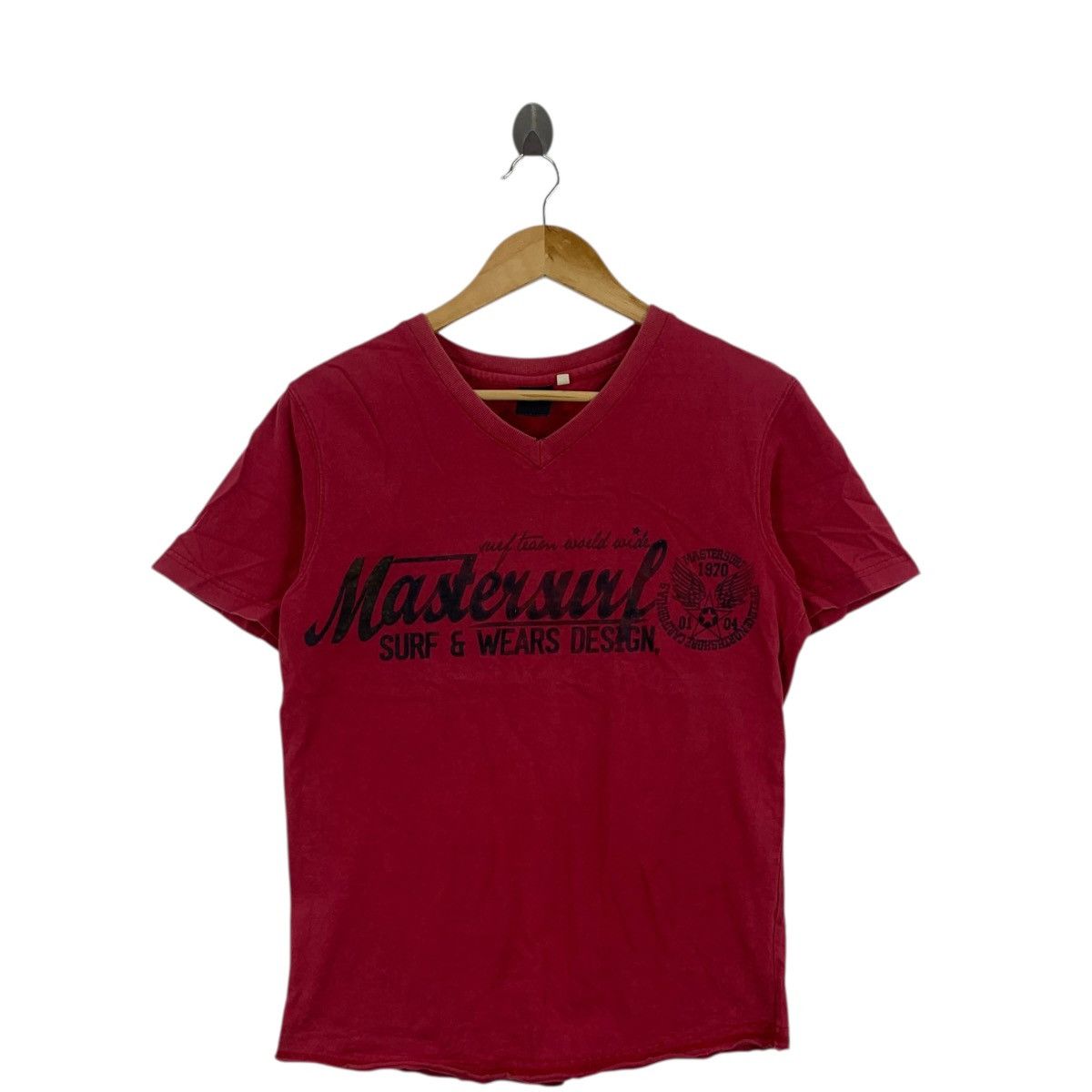 Other MASTERSURF SURF & WEARS Design Red V-Neck Tee Shirt Top Size US M / EU 48-50 / 2 - 3 Thumbnail