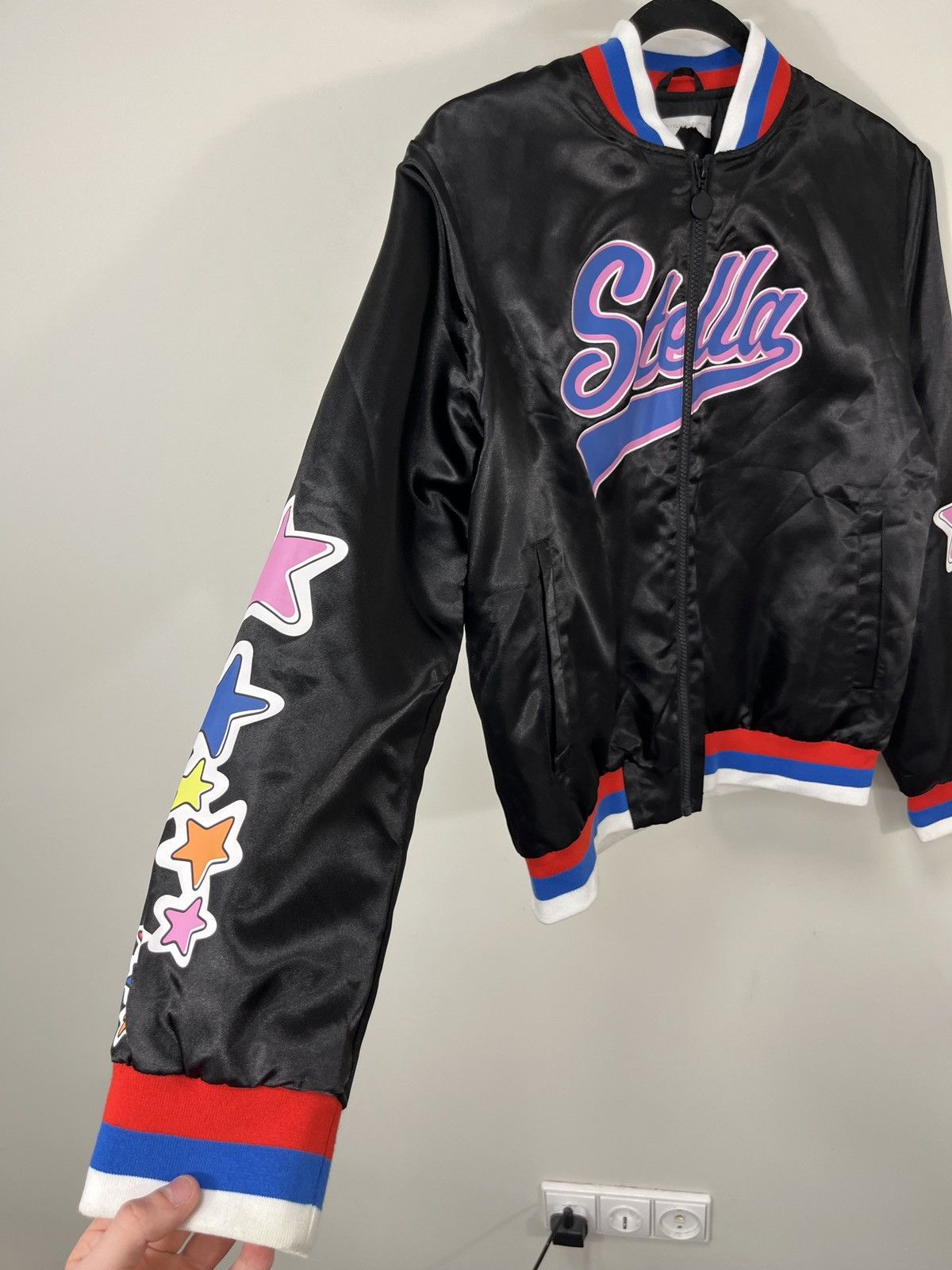 Other Stella McCartney Women’s Big Logo Black Luxury Bomber Jacket Size XS / US 0-2 / IT 36-38 - 11 Thumbnail