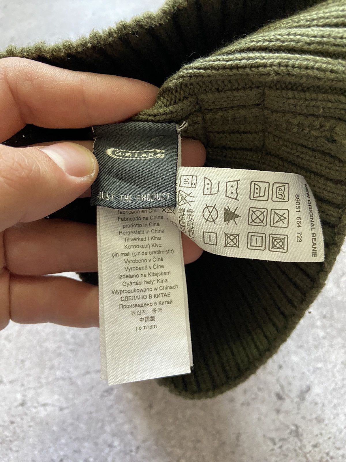 G-Star G-Star Raw Denim Olive Original Beanie Hat Size ONE SIZE - 5 Thumbnail