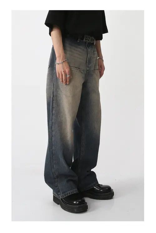 Japanese Brand × Jean Pants Washed vintage jeans high waist loose straight leg Size US 32 / EU 48 - 3 Thumbnail