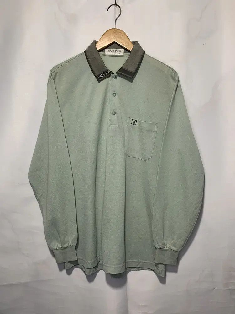 Balmain 2000s Balmain Paris spell out polo shirt rugby Size US L / EU 52-54 / 3 - 1 Thumbnail