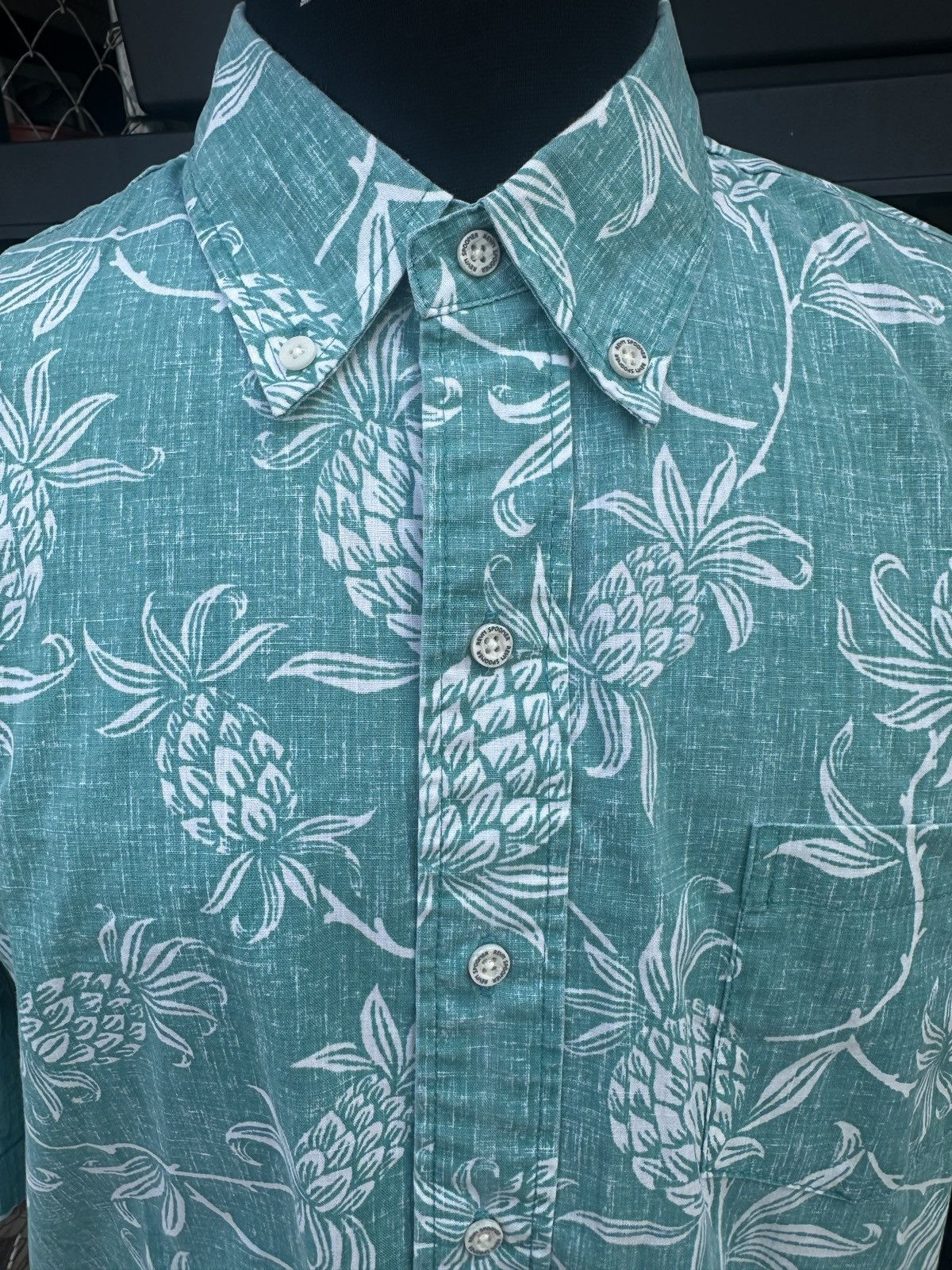 Reyn Spooner PreOwned Reyn Spooner Hawaiian Print Green Men's L Size US L / EU 52-54 / 3 - 3 Thumbnail