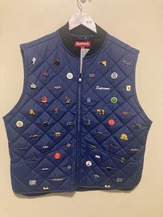 Supreme Supreme 2023FW pins quilted work vest size L | Grailed