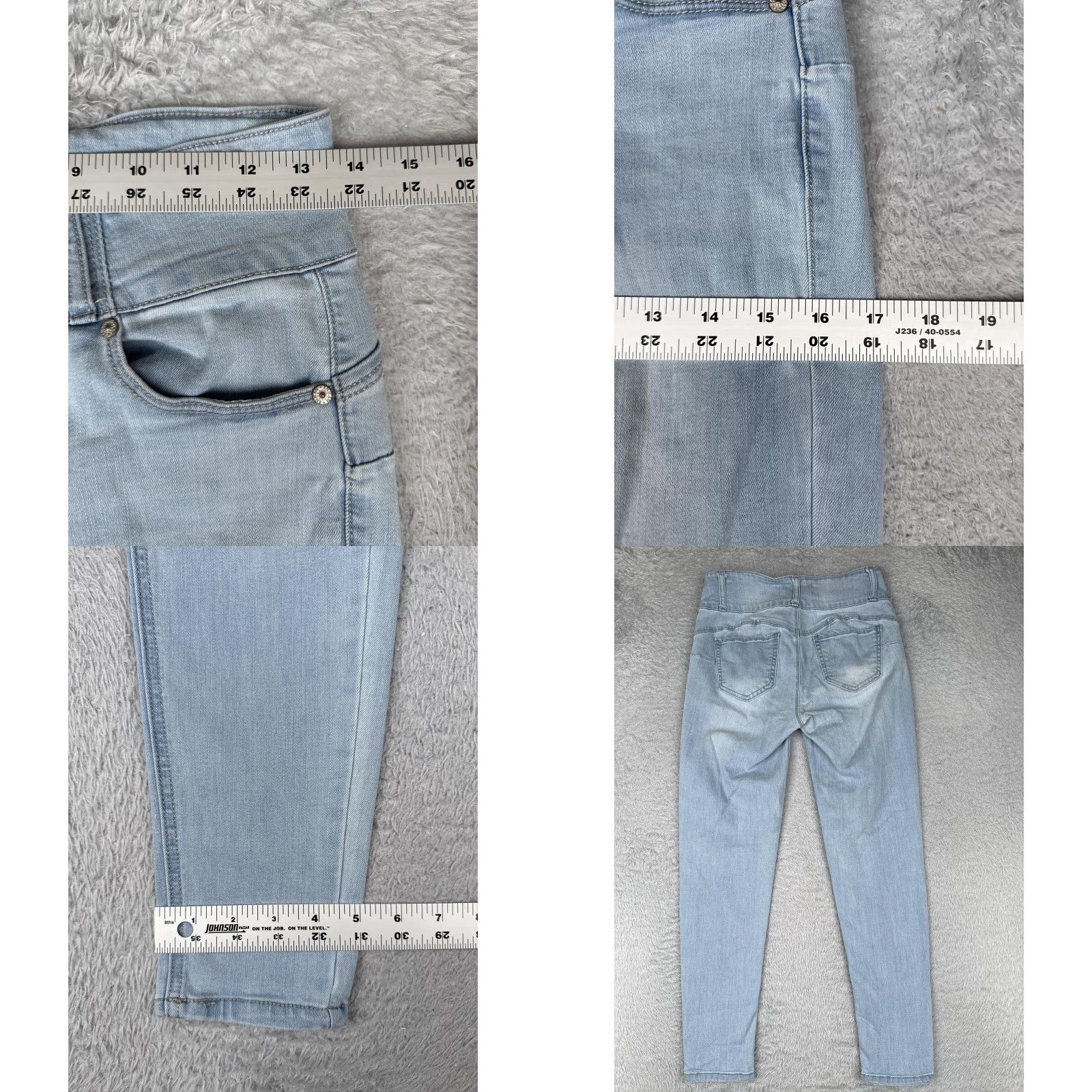 Vintage VINTAGE Enjean Jeans Womens Skinny Jeans Light Wash High Rise 7 26in Inseam Blue Denim Stretch 5-Pocket Button Zip 90s Southwestern Womens Size 28" / US 6 / IT 42 - 9 Thumbnail