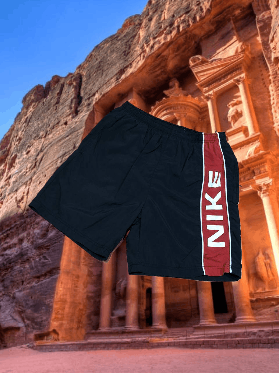 Nike streetwear big logo NIKE shorts black Vintage crazy Y2K Size US 30 / EU 46 - 1 Thumbnail