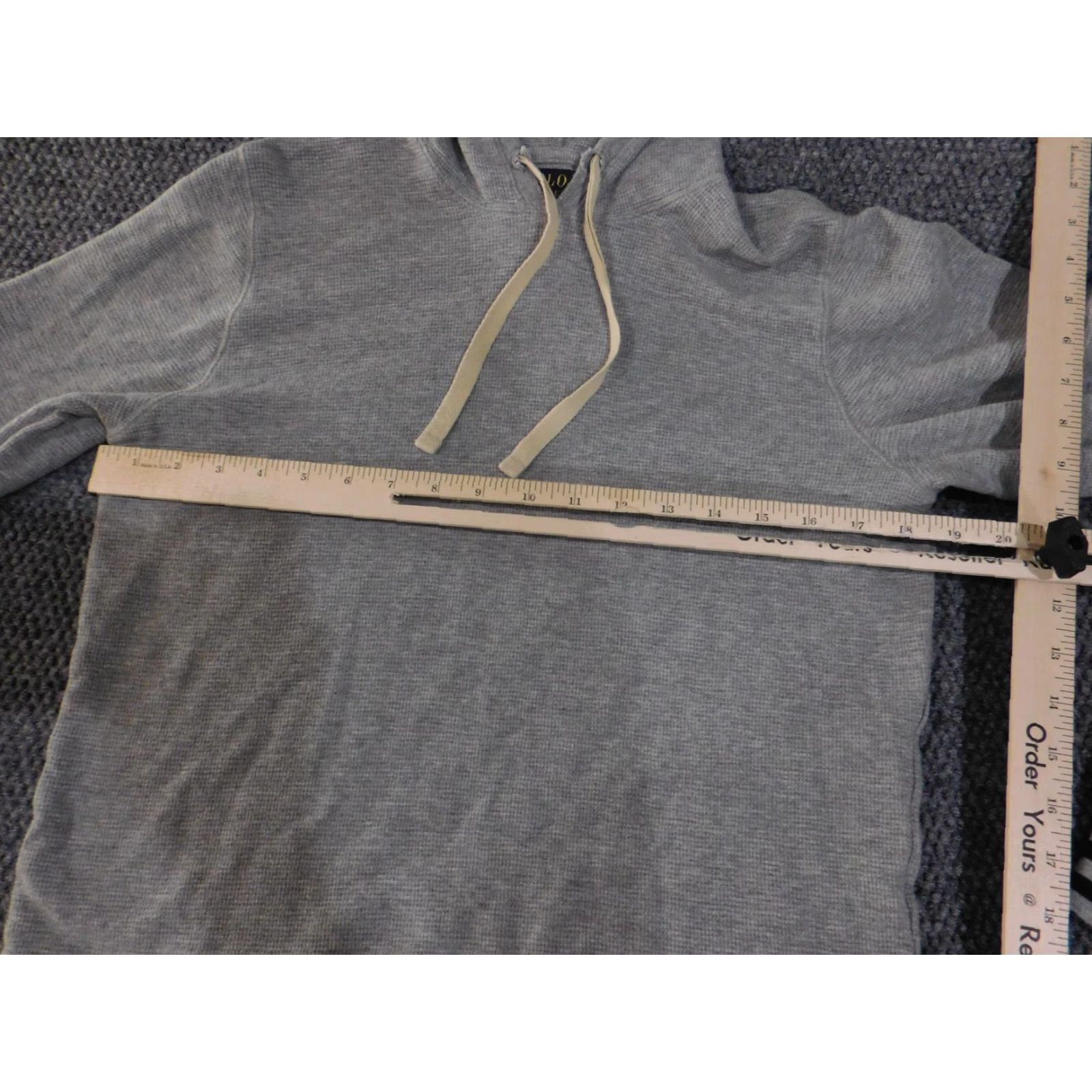 Polo Ralph Lauren Polo Ralph Lauren Hoodie Mens Small Gray Waffle Knit Thermal Pullover Pony Logo Size US S / EU 44-46 / 1 - 6 Thumbnail
