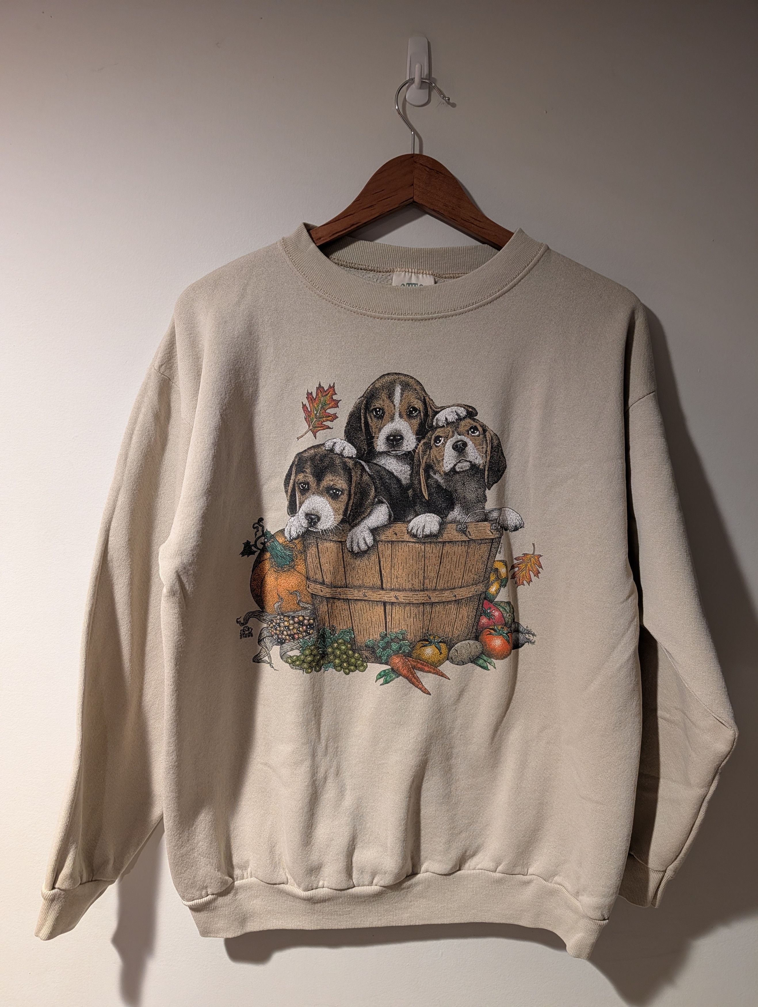 Arts & Science Vintage Cotton Grove Beagle Puppies Harvest Sweatshirt Boxy Size US L / EU 52-54 / 3 - 1 Thumbnail