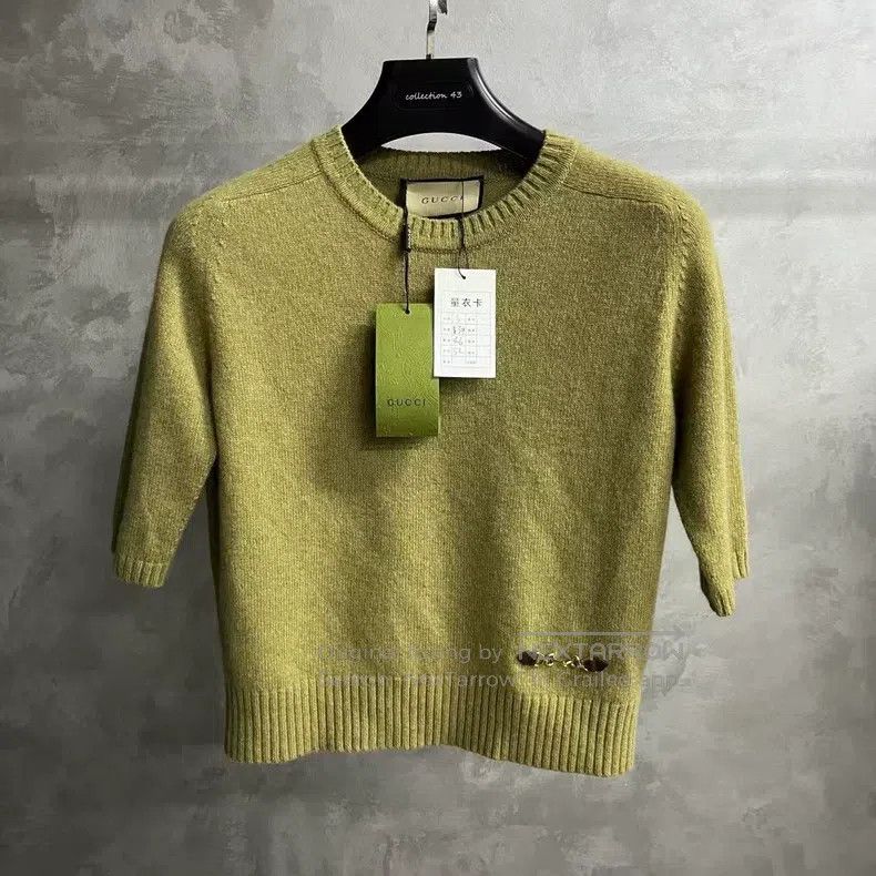 Gucci Gucci Solid colour simple cashmere knitted half-sleeved sw Size S / US 4 / IT 40 - 1 Thumbnail