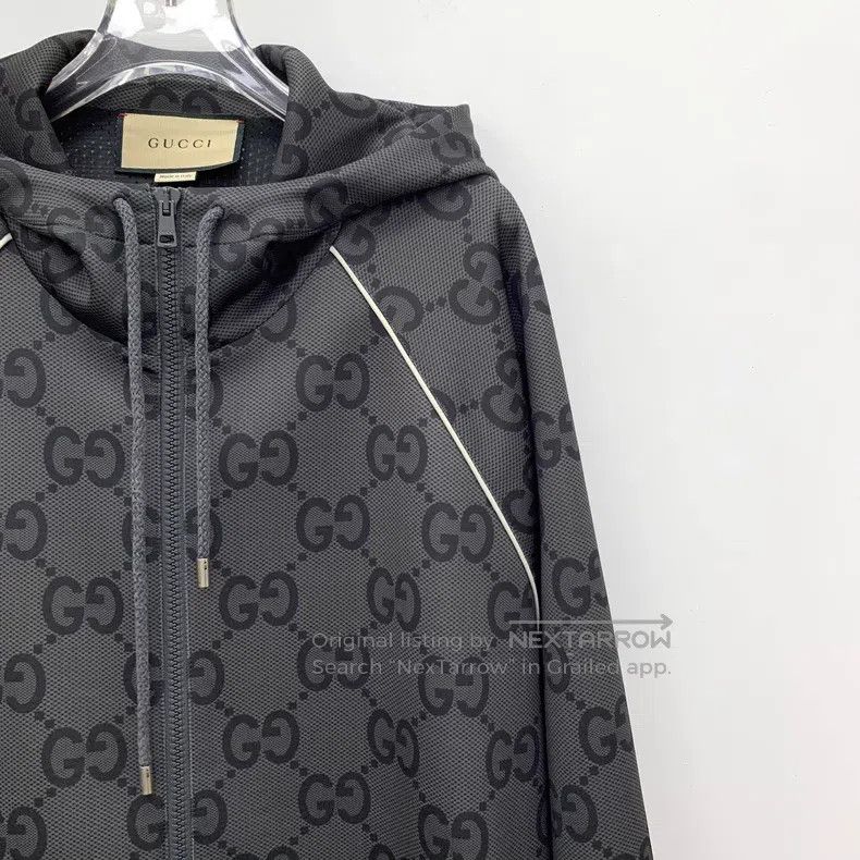 Gucci Gucci 24 black logo jacquard full print hooded zipper long Size US XL / EU 56 / 4 - 3 Thumbnail