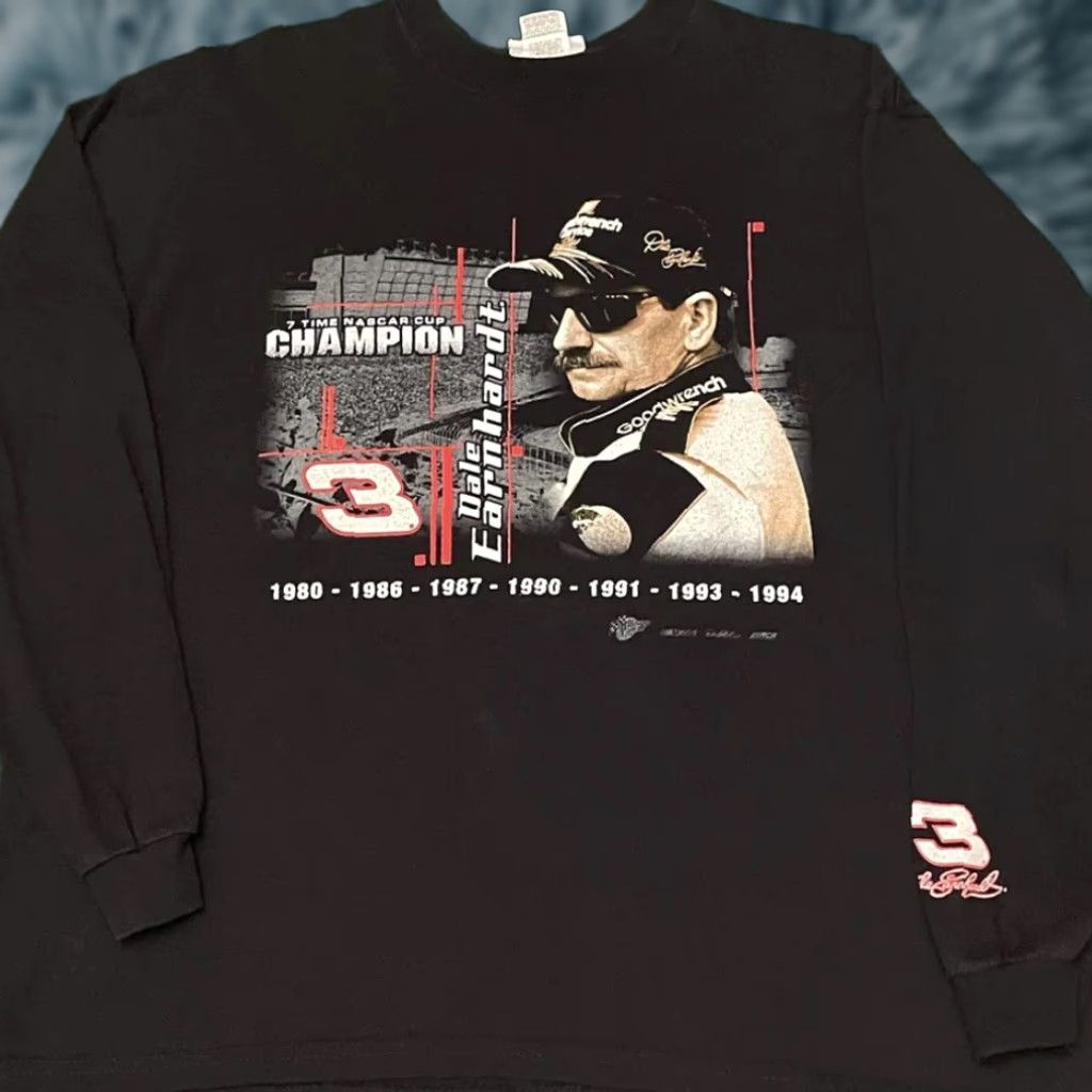 Vintage VTG 90s Nascar Dale Earnhardt Racing Vintage 1994 Long Sleeve Shirt Mens XL Black Size US XL / EU 56 / 4 - 1 Thumbnail