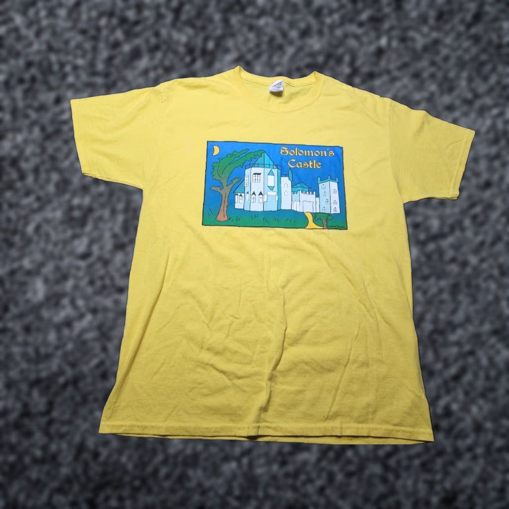 Jerzees VINTAGE JERZEES Mens L Yellow Short Sleeve Graphic Tee Solomon's Castle Florida 90s Souvenir T Shirt Size US L / EU 52-54 / 3 - 1 Thumbnail