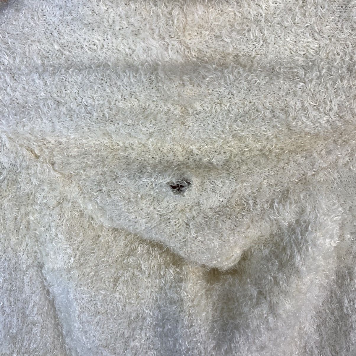 Japanese Brand DL Pique White fur shaggy Knitwear #C1041 Size M / US 6-8 / IT 42-44 - 13 Thumbnail