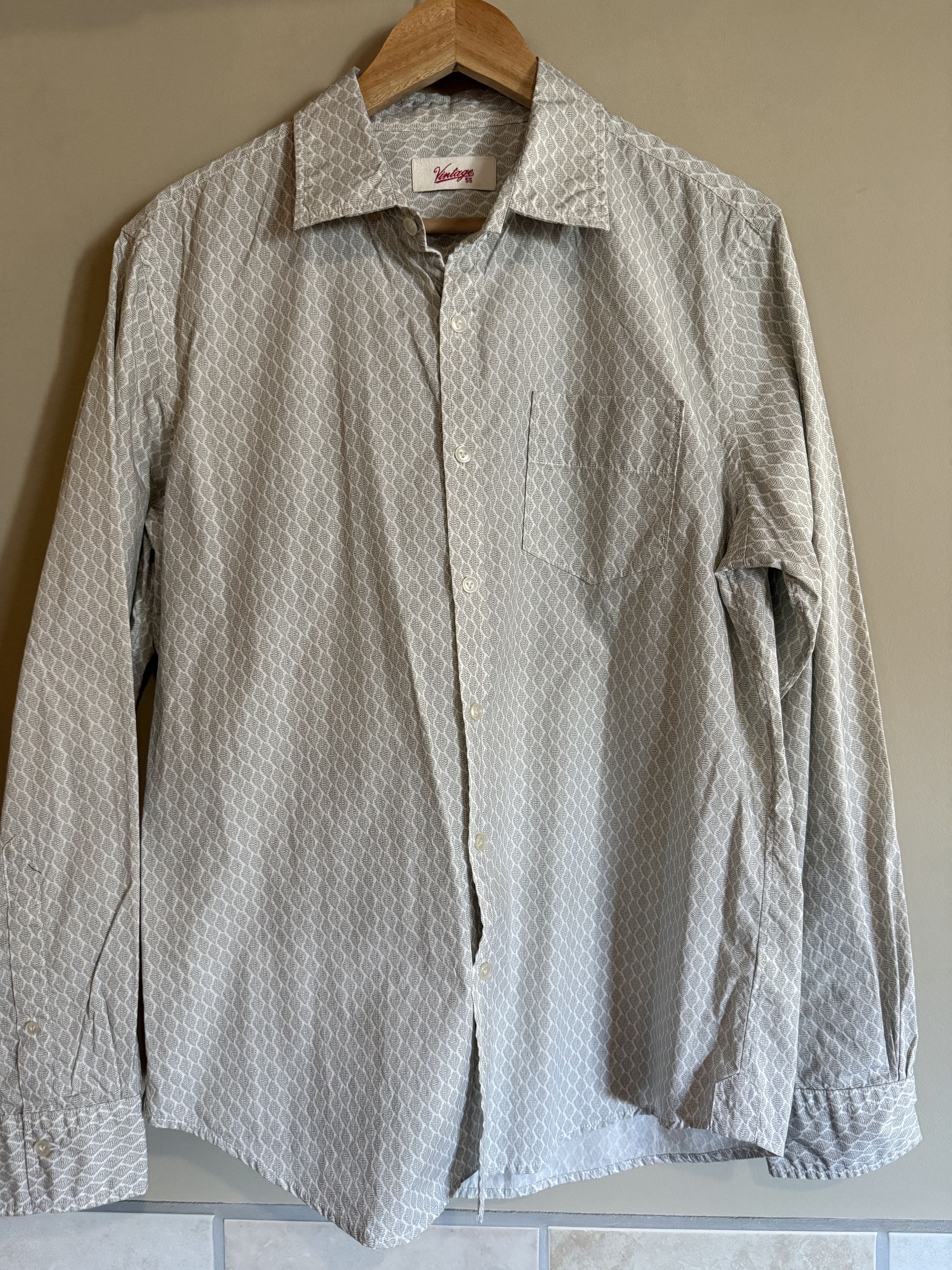 Other Vintage 55 White/Tan L/S Shirt, Euro XL (Fits Like a M/L) Size US XL / EU 56 / 4 - 1 Thumbnail