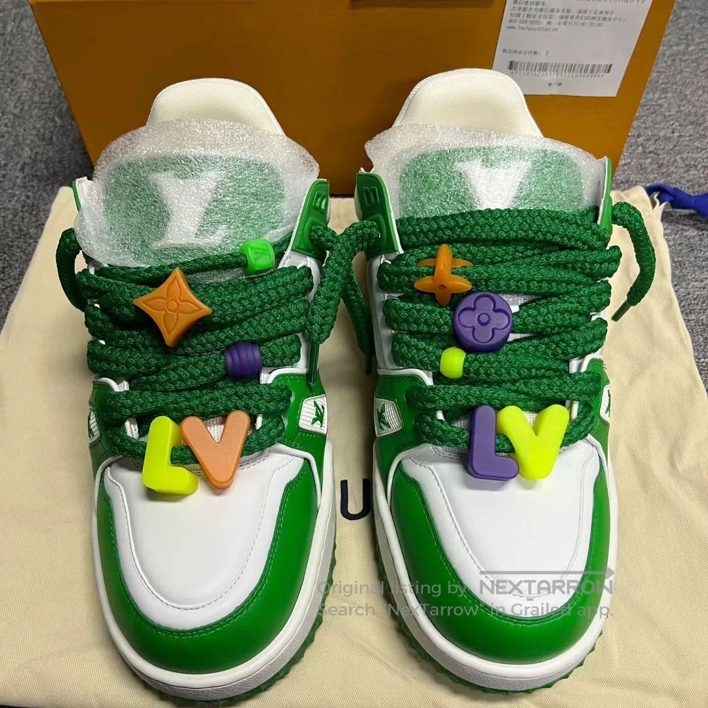 Louis Vuitton louis vuitton white green low. Size US 8.5 / EU 41-42 - 3 Thumbnail