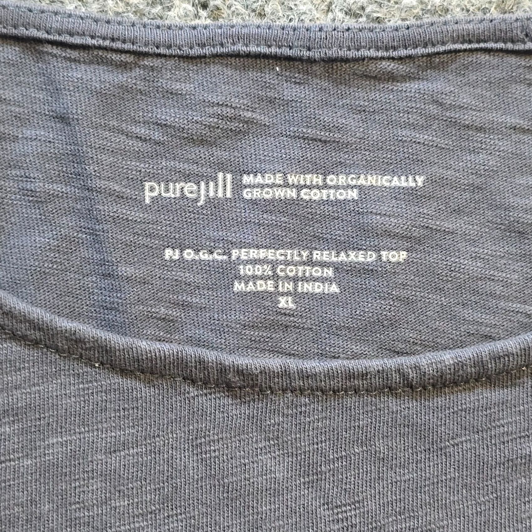 J. Jill J. Jill Top Womens XL Gray 3/4 Sleeve Stretch Relaxed Lagenlook Shirt Blouse Womens Mens? Size XL / US 12-14 / IT 48-50 - 4 Thumbnail
