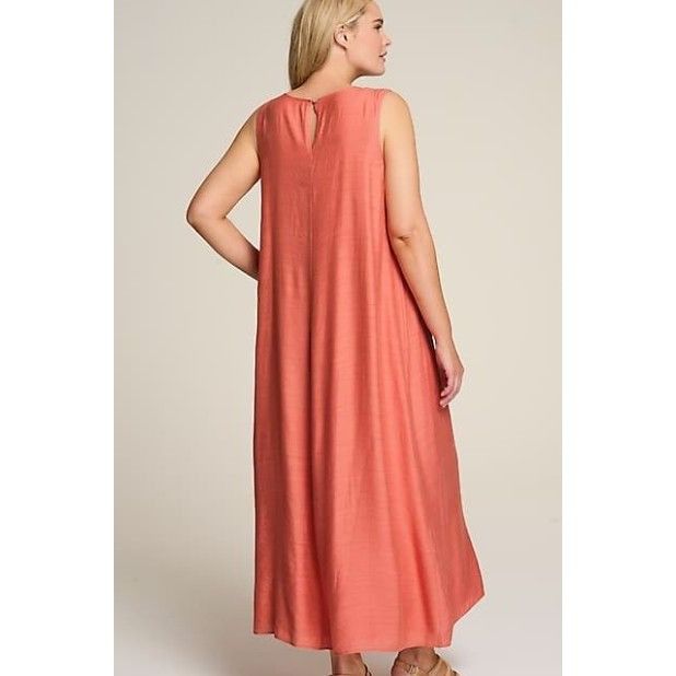 J. Jill J. Jill Pintucked A-Line Maxi Dress in Sunset Coral- NWT Size XL / US 12-14 / IT 48-50 - 2 Thumbnail