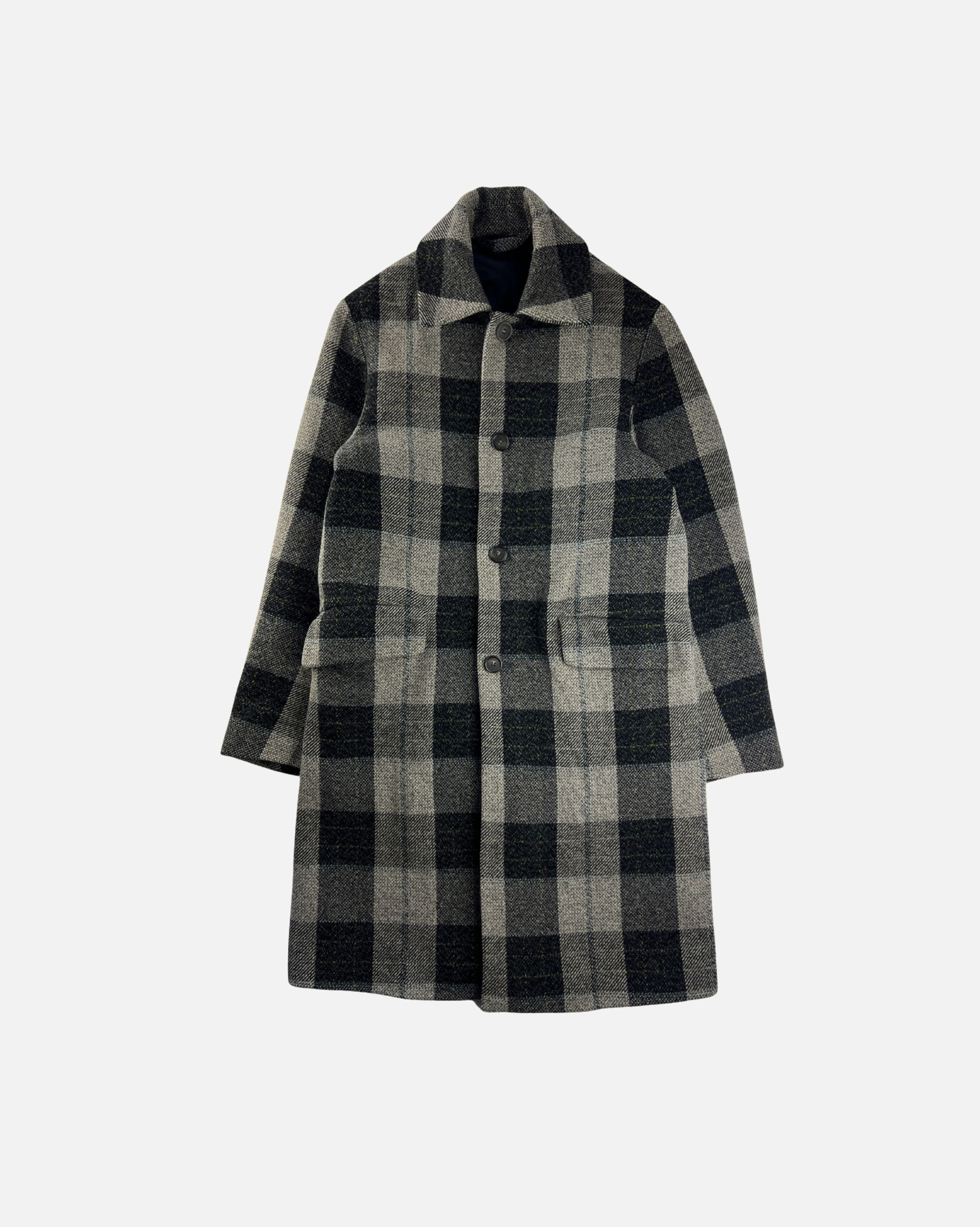 Acne Studios Acne Studios Grey Plaided Wool Coat Size US S / EU 44-46 / 1 - 1 Thumbnail
