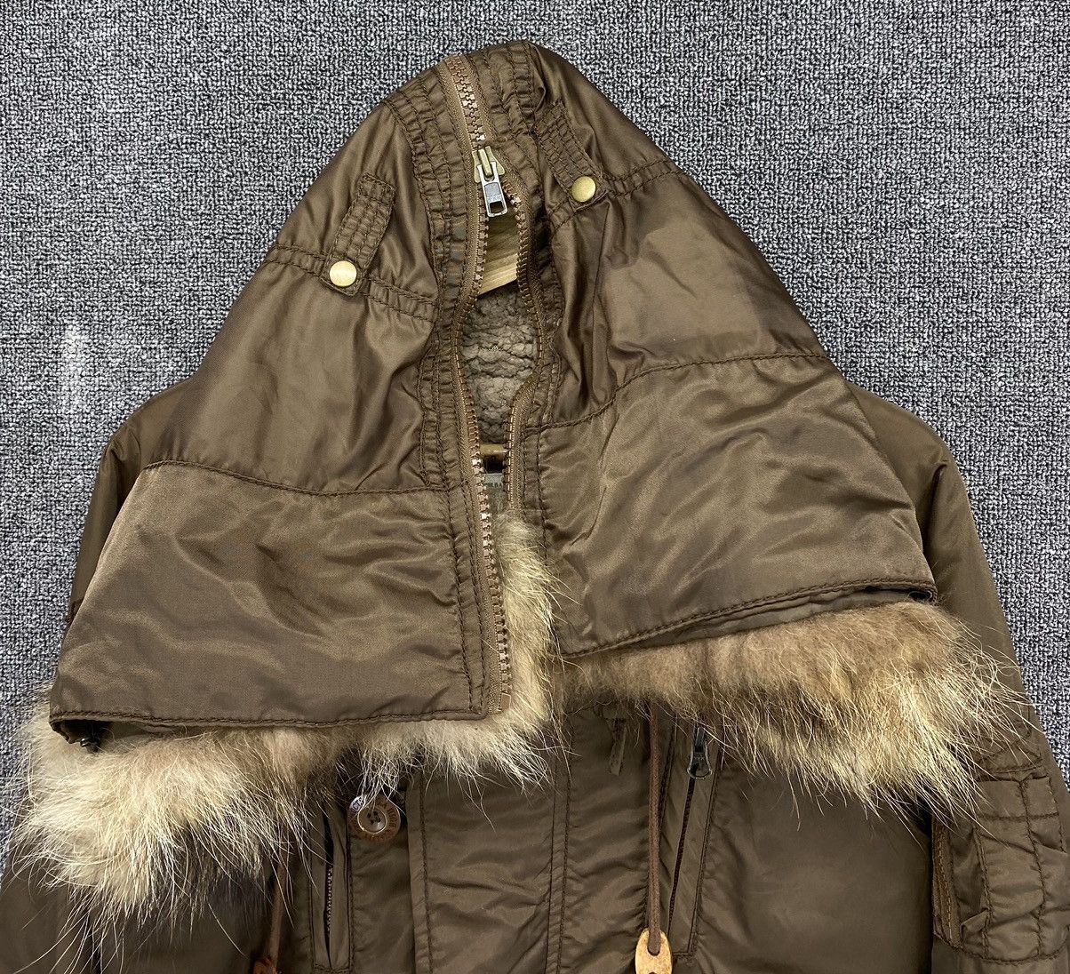 If Six Was Nine 2000s G.O.A - Fur Hoodie Brown Long Jacket Size S / US 4 / IT 40 - 14 Thumbnail