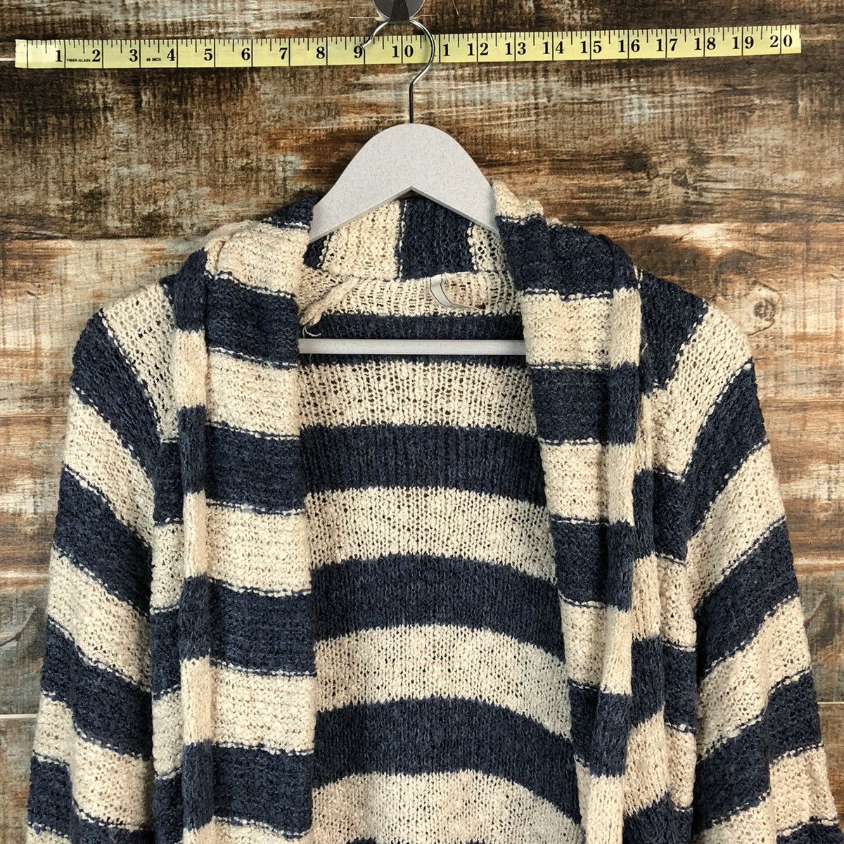 Japanese Brand × OVER THE STRiPES Lung Grind Stripe Blue like cobain Knitwear #A2491 Size M / US 6-8 / IT 42-44 - 4 Thumbnail