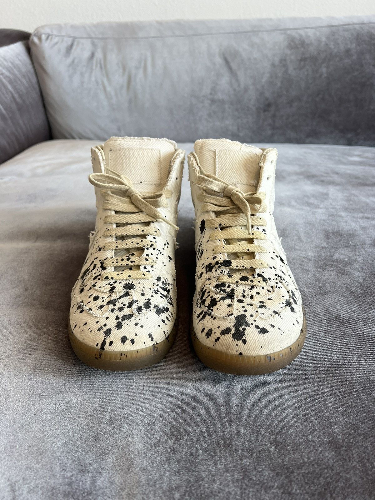 Maison margiela paint splatter high top best sale