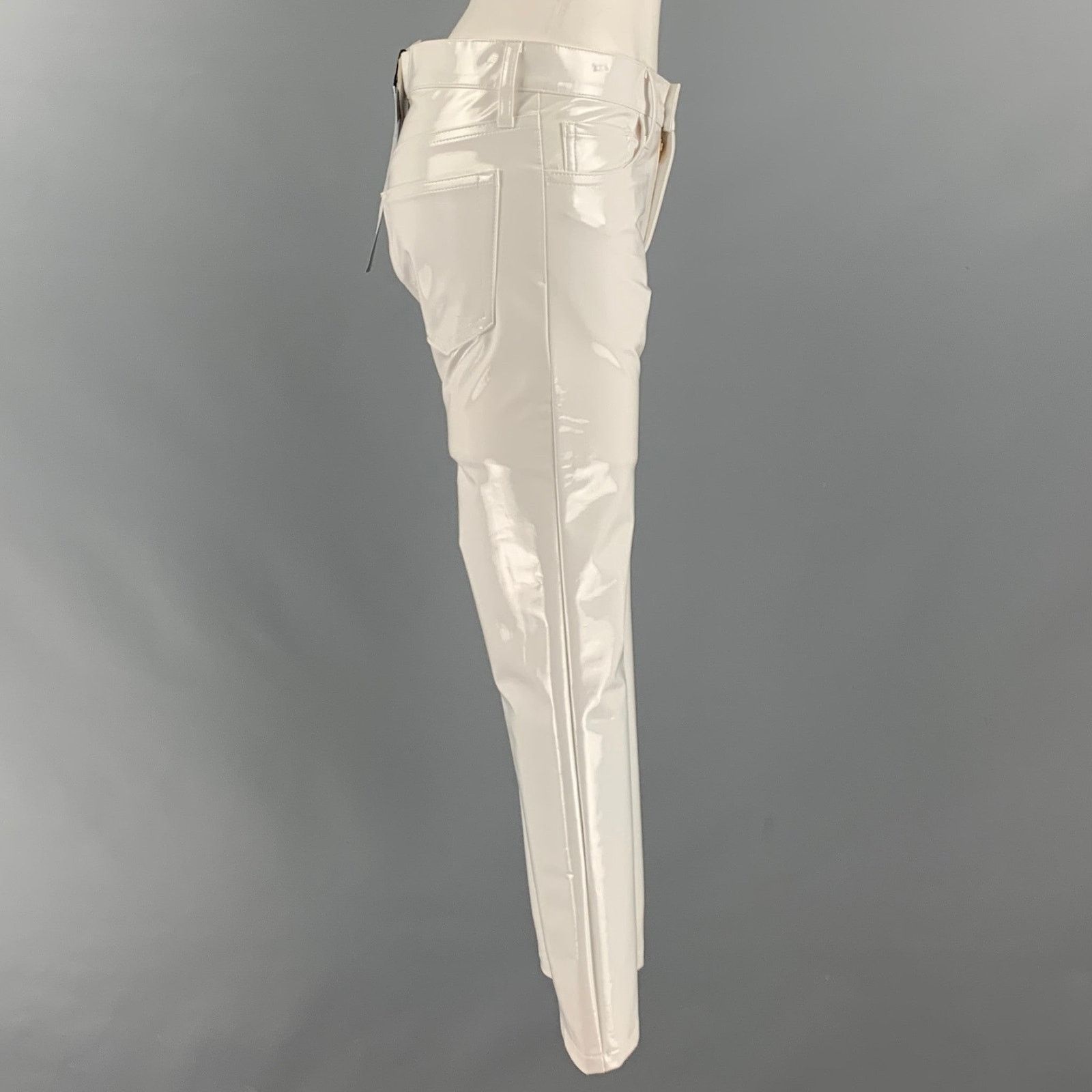 Junya Watanabe JUNYA WATANABE White Polyester Solid Jean Cut Casual Pants Size 27" / US 4 / IT 40 - 2 Thumbnail