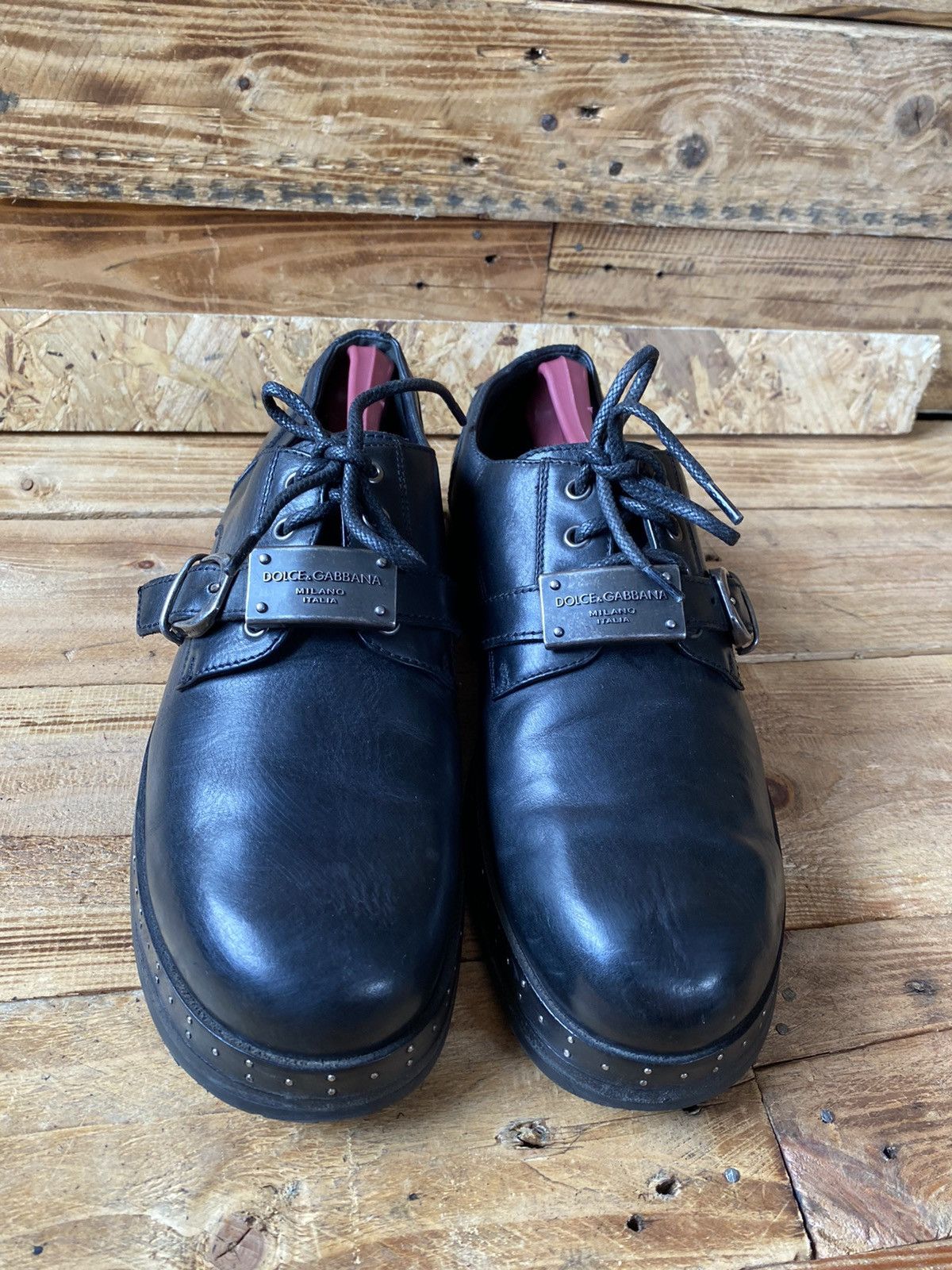 Dolce & Gabbana Dolce and gabbana derby studded black leather shoes sz Uk8 Size US 9 / EU 42 - 1 Thumbnail
