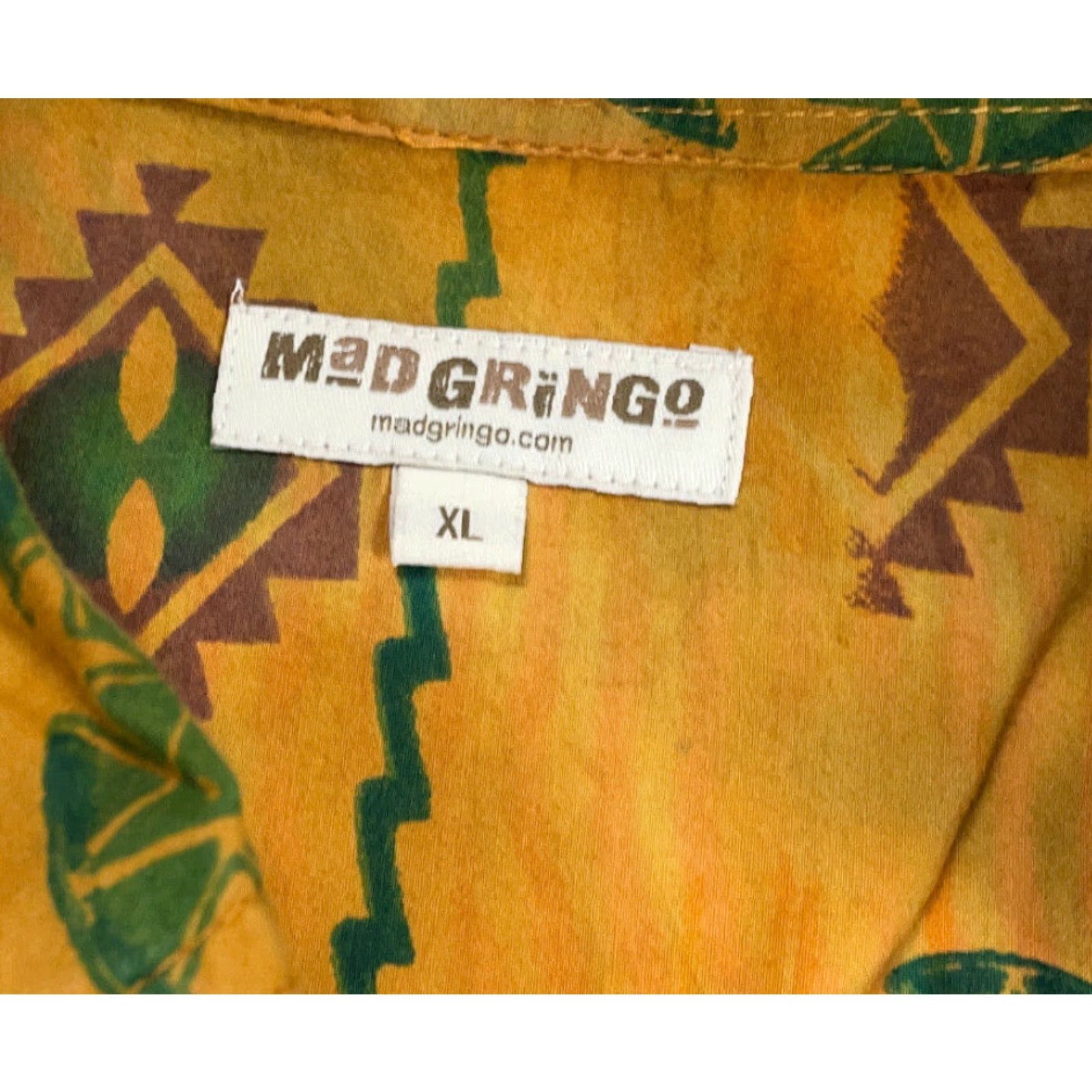 Etro VINTAGE Mad Gringo Shirt Geometric All-Over Print Short Sleeve Adult XL Orange 90s Hip Hop Mens Size US XL / EU 56 / 4 - 6 Thumbnail