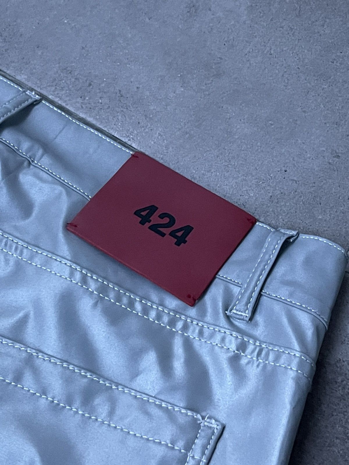 424 !DS! SS23 424 On Fairfax Reflective Grey Metallic Trousers Size US 32 / EU 48 - 17 Thumbnail