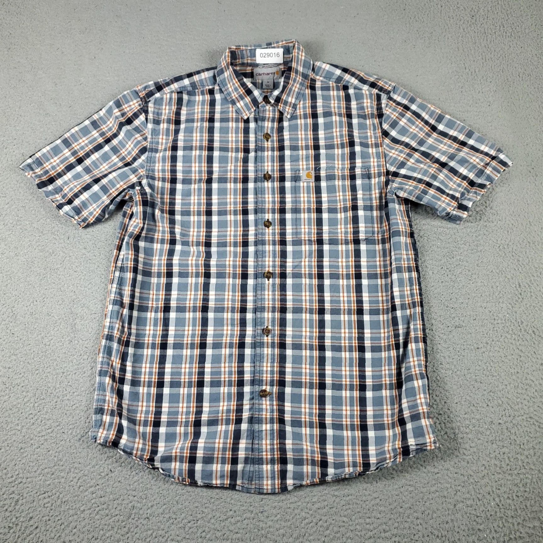 Carhartt Carhartt Button-Up Shirt Mens Medium Blue Plaid Short Sleeve Casual Workwear Size US M / EU 48-50 / 2 - 3 Thumbnail