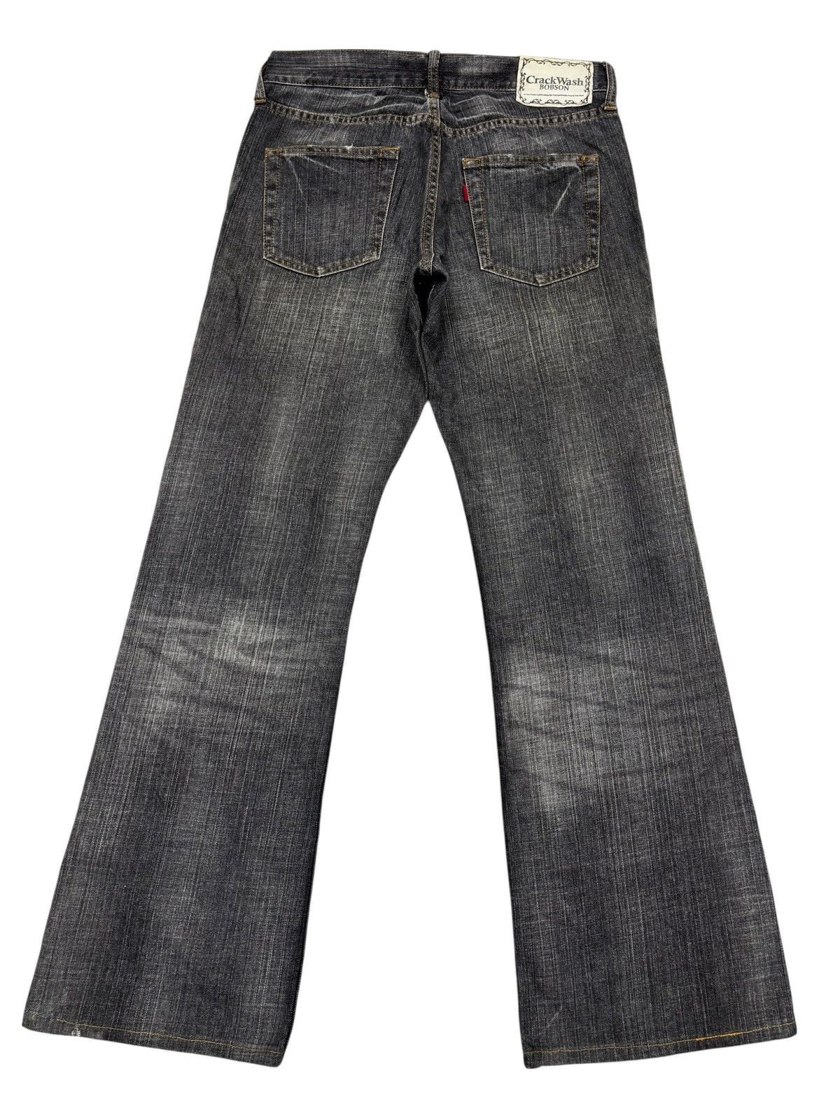 If Six Was Nine Bobson CrackWash Faded Black Distressed Flared Jeans Size US 29 - 2 Thumbnail