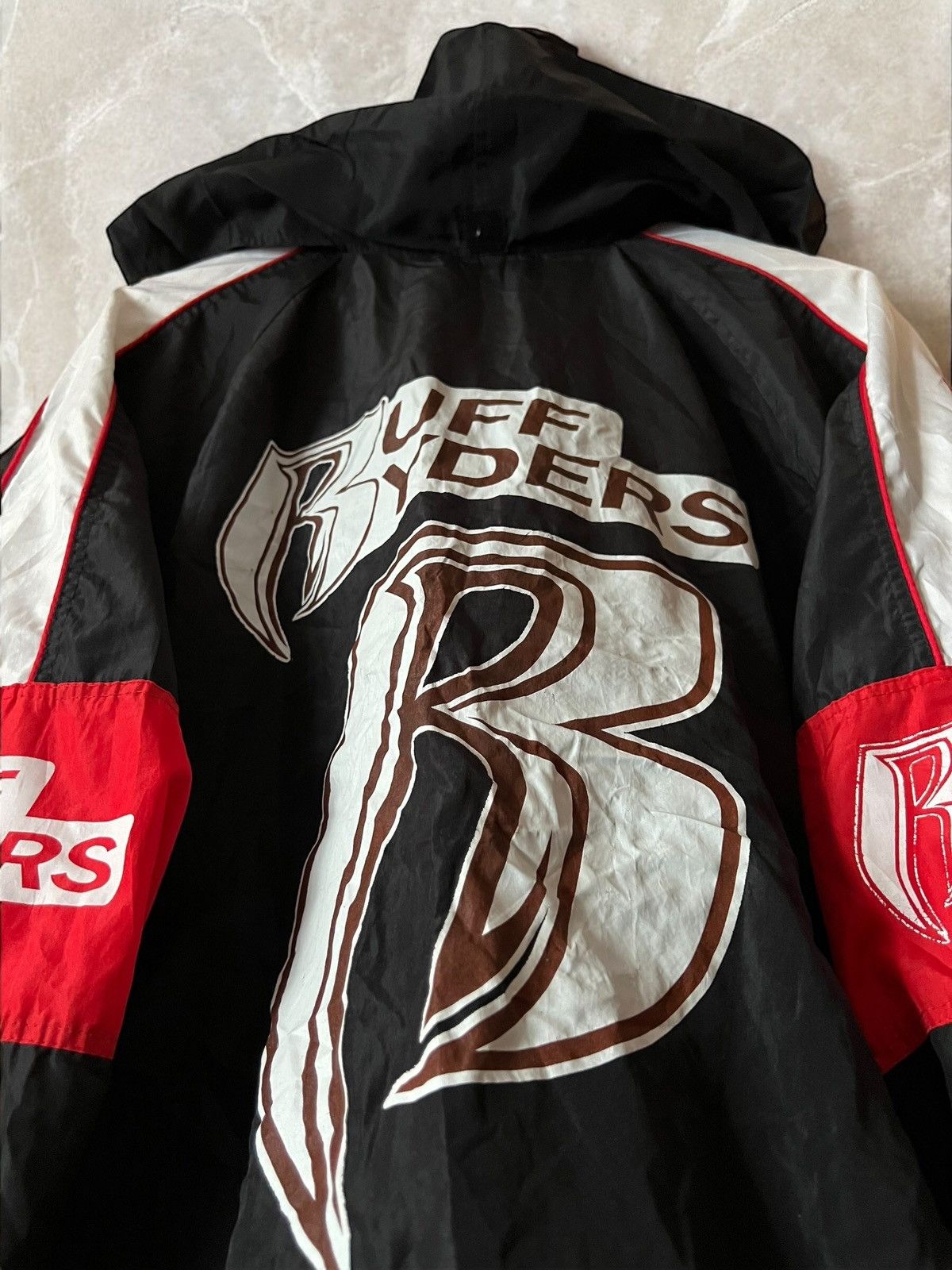 Rap Tees × Ruff Ryders × Vintage RUFF RYDERS VINTAGE Hooded JACKET RAP windbreaker waterproof Size US XL / EU 56 / 4 - 7 Thumbnail
