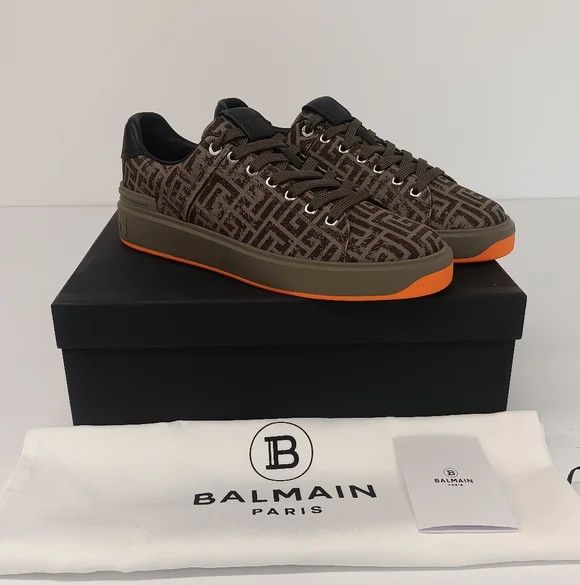 Balmain Monogram B-Court Low Top Sneakers - EU43/US10