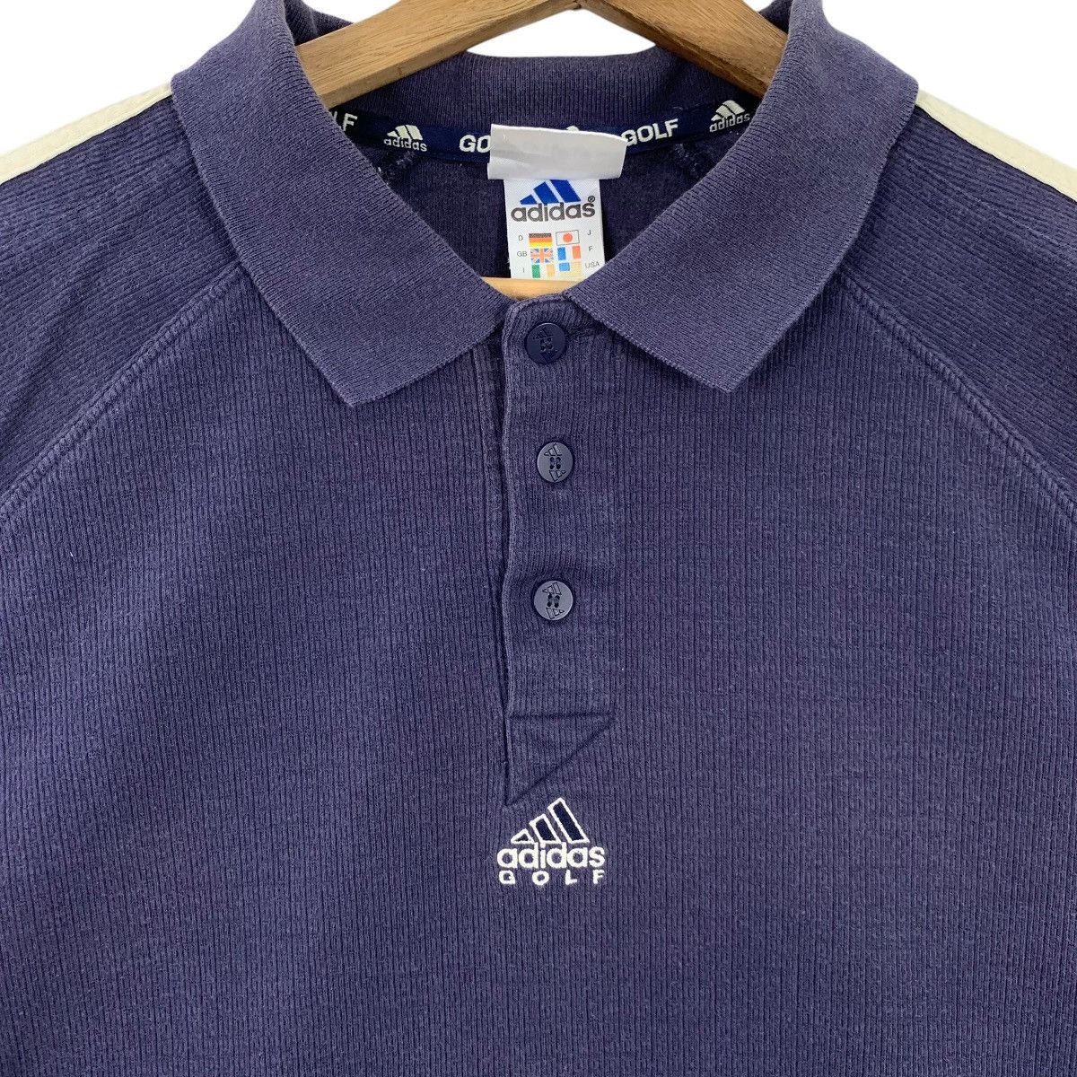 Adidas × Vintage Vintage ADIDAS Golfer Centre Logo Collar Polo Shirt Size US L / EU 52-54 / 3 - 3 Thumbnail