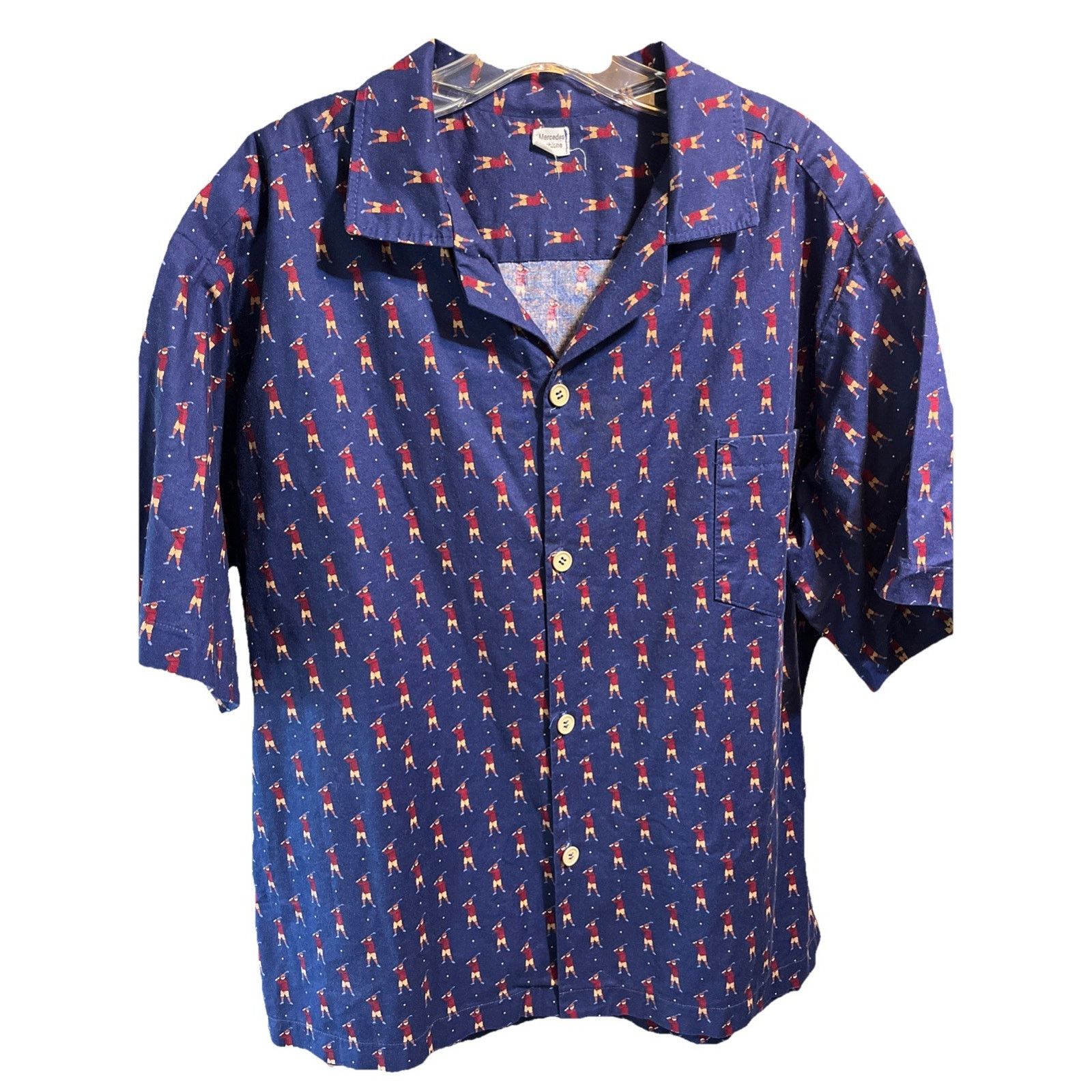 Other Mercedes VTG Men’s XL Navy Short Sleeve Golf Print Cotton Size US XL / EU 56 / 4 - 1 Thumbnail