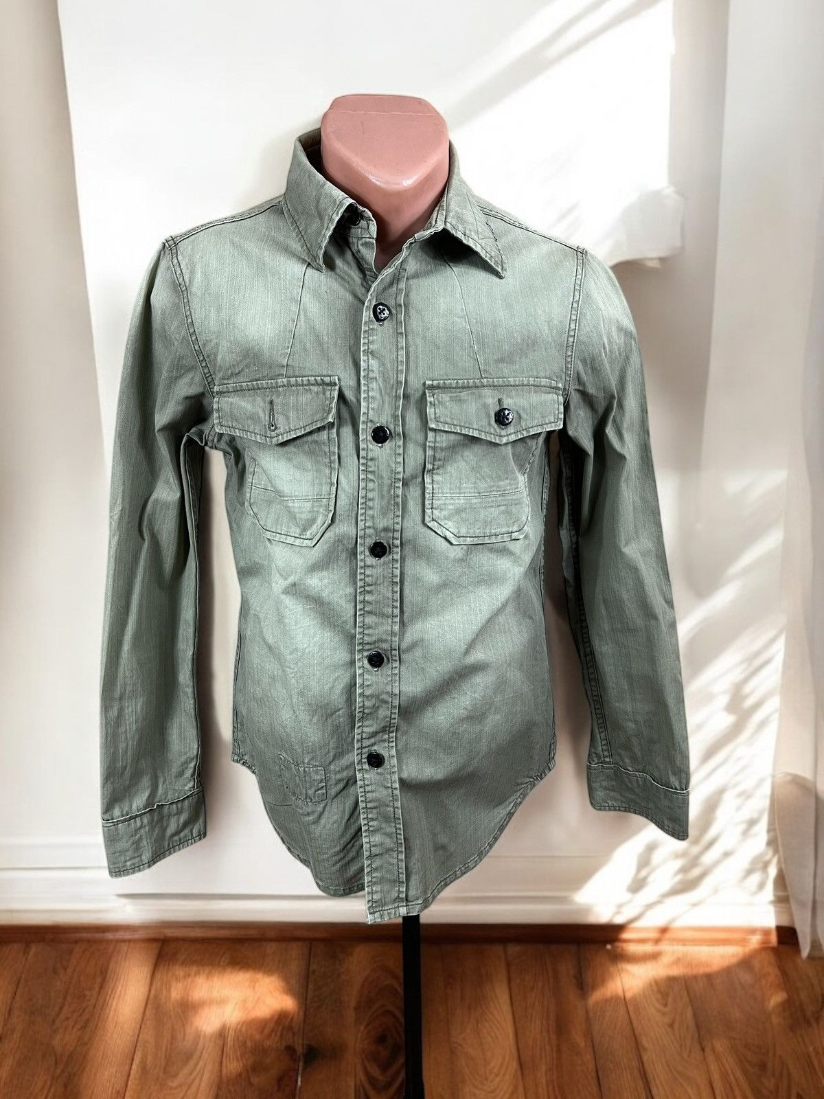DENHAM Denham Uniform khaki denim shirt size S Size US S / EU 44-46 / 1 - 1 Thumbnail