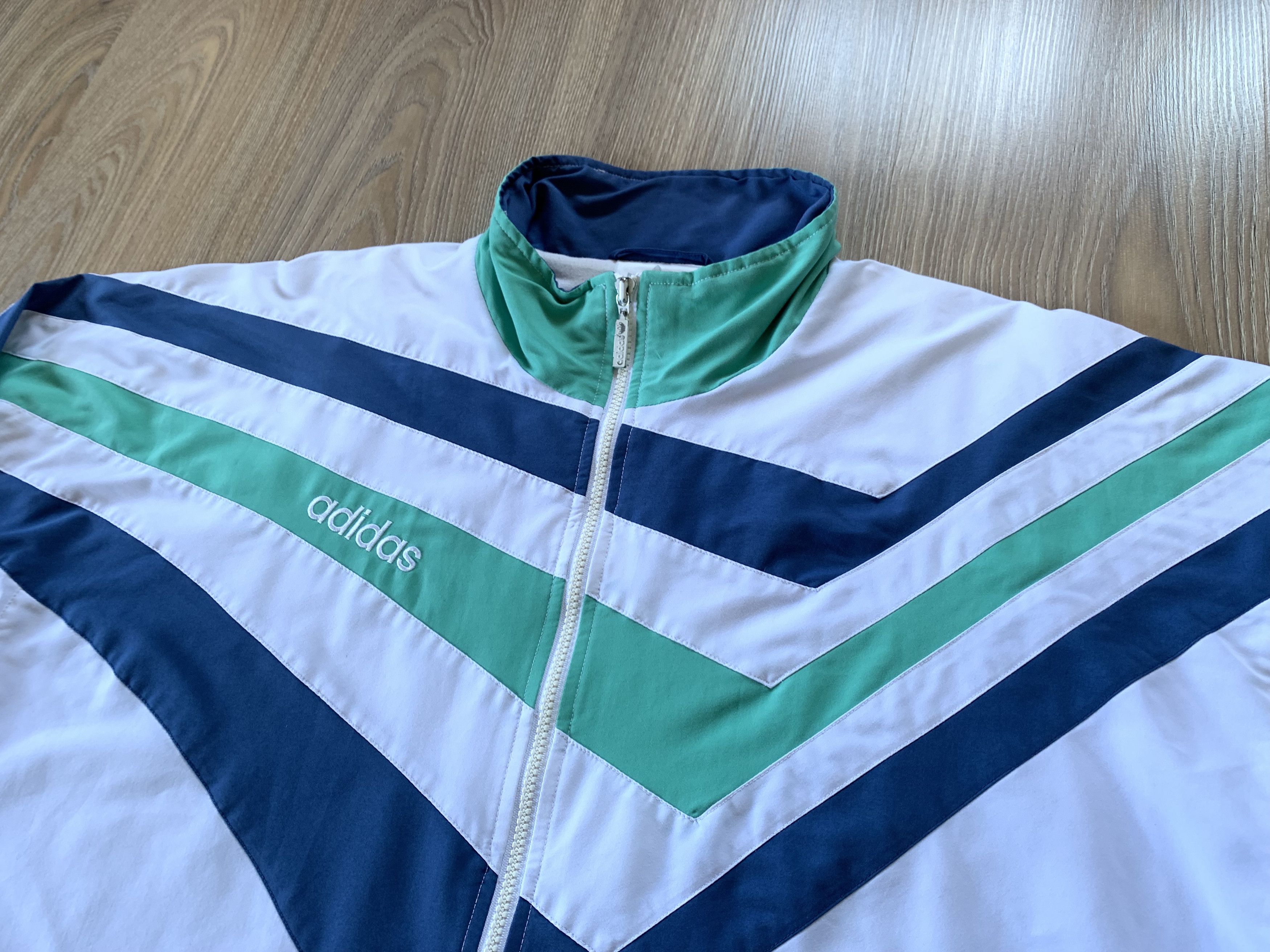 Adidas × Vintage Vintage Adidas D9 White Olympic Zip Jacket Size US XL / EU 56 / 4 - 4 Thumbnail