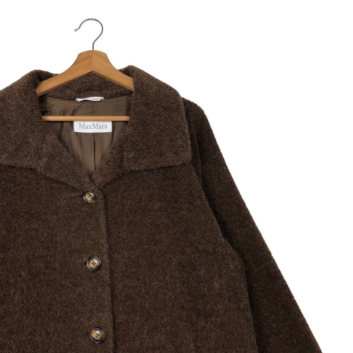 Vintage 📌Vintage Long Jacket Mohair Wool Fur Max Mara Double Breast Size US M / EU 48-50 / 2 - 7 Thumbnail