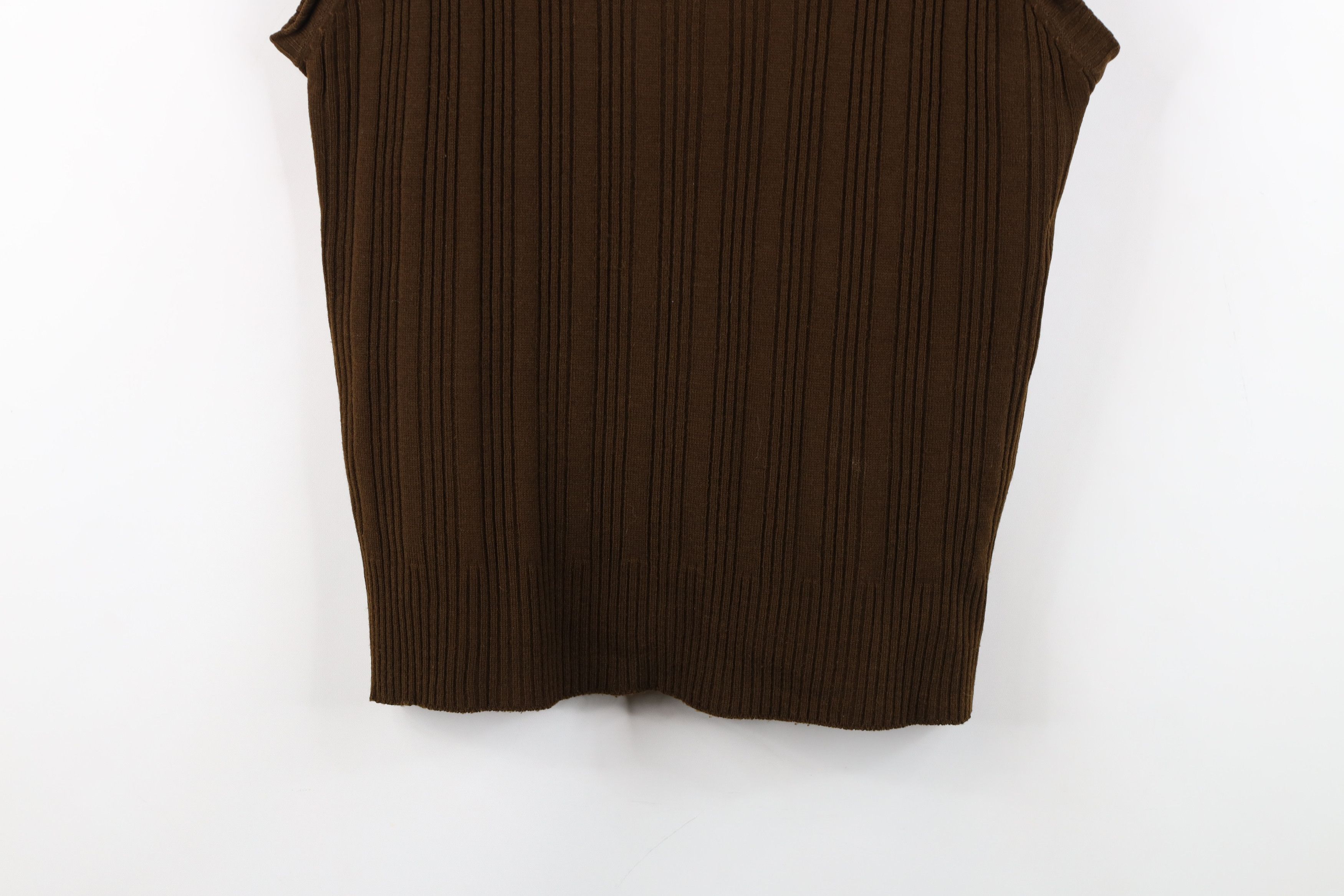 Vintage Vintage 70s Streetwear Chunky Ribbed Knit Sweater Vest Brown Size L / US 10 / IT 46 - 3 Thumbnail
