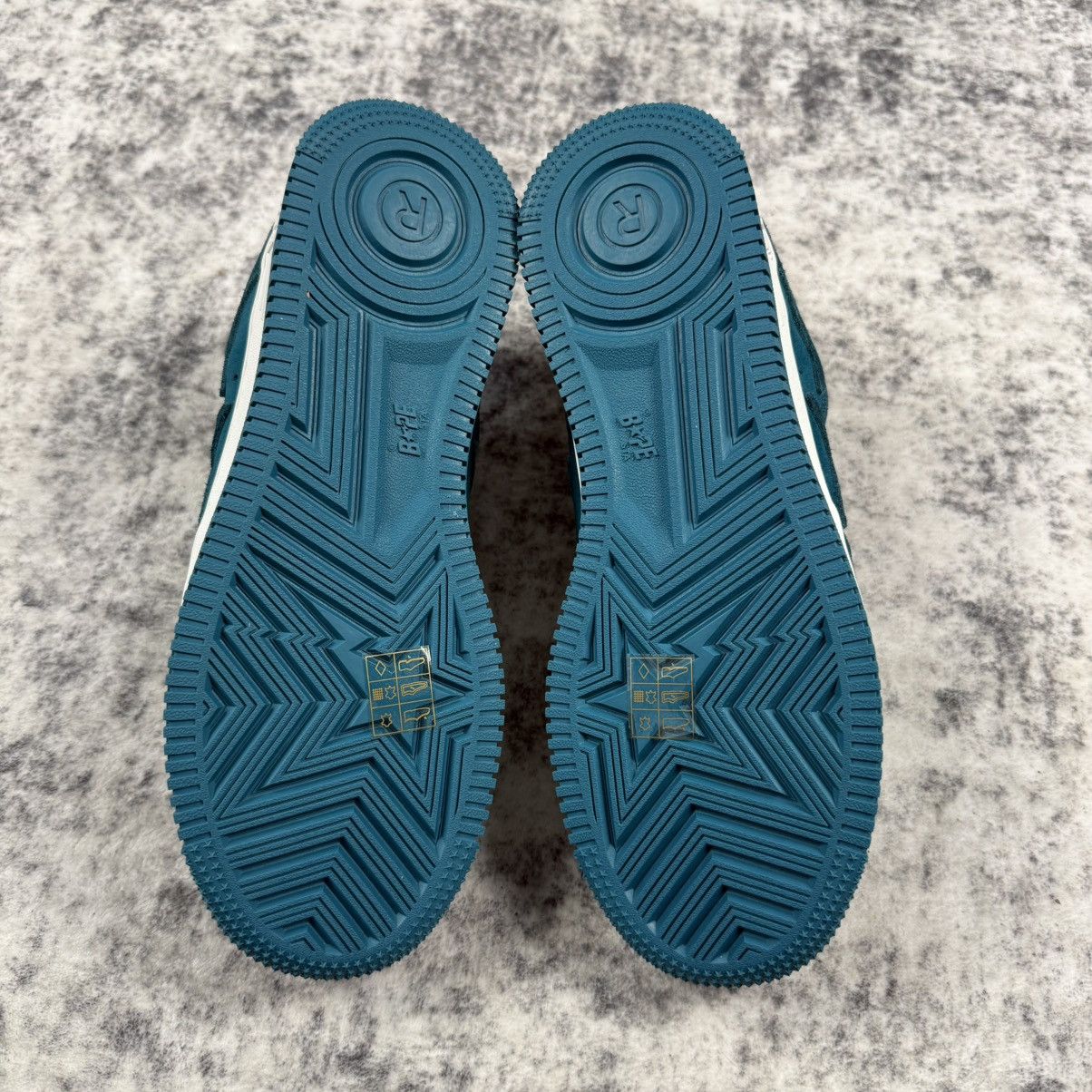 Bape BAPE STA Teal Monotone Suede Low Top Sneakers Size US 8 / EU 41 - 6 Thumbnail