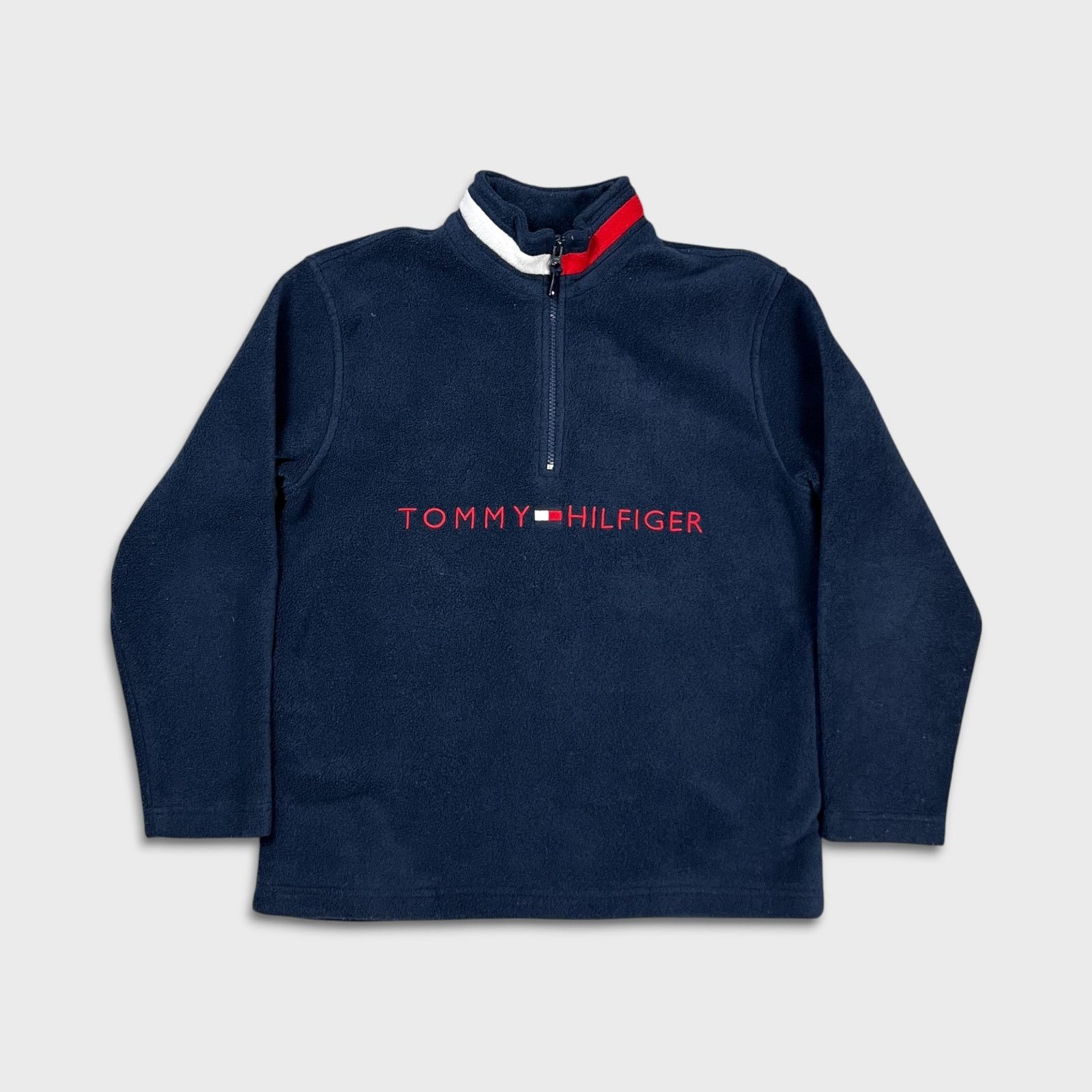 Tommy Hilfiger × Vintage Tommy Hilfiger Fleece Small Flag 1/4 Zip Outdoor 90s Jacket Size S / US 4 / IT 40 - 1 Thumbnail