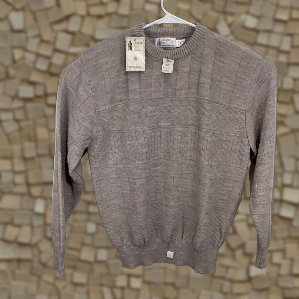 London Fog VINTAGE London Fog Sweater Men Large Knit Crew Neck Tan Geometric Pattern USA 90s Pullover Knits Size US L / EU 52-54 / 3 - 1 Thumbnail